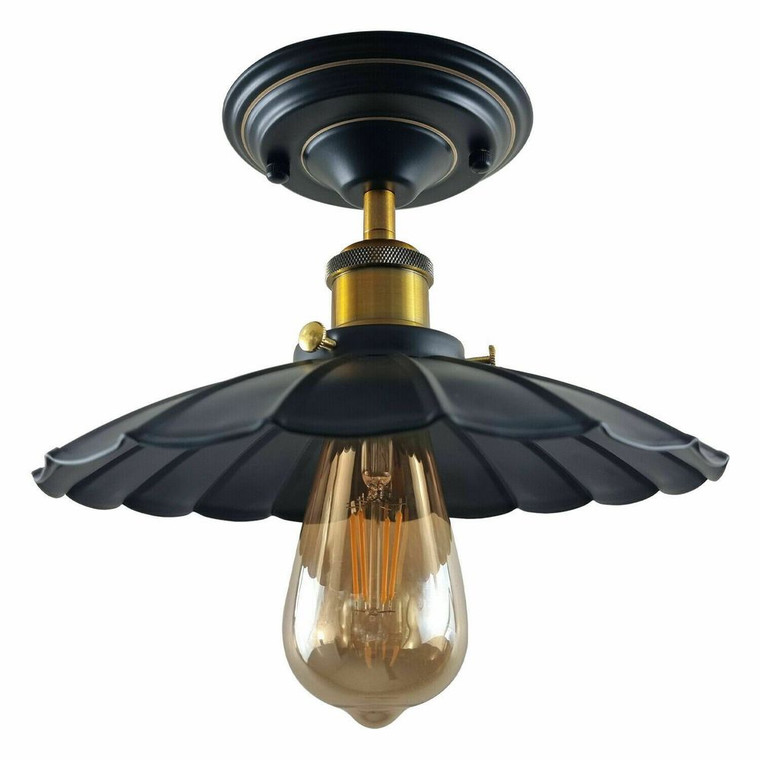 Modern Industrial Retro Loft Metal Ceiling Light Indoor Light Fitting Kitchen - Without Bulb / Black
