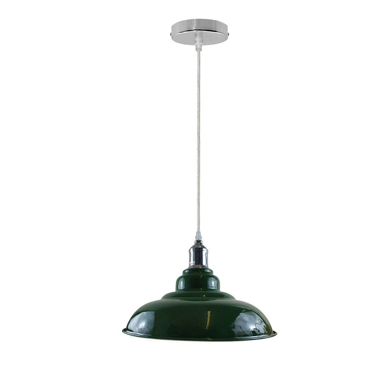 Vintage Pendant Ceiling Shade Industrial Chandelier Lighting UK - With Bulb / Green