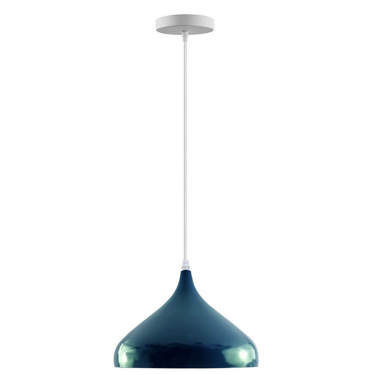 E27 Retro Modern Vintage Metal Ceiling Pendant Light Industrial Pendant Light Shade - without bulb / Cyan Blue