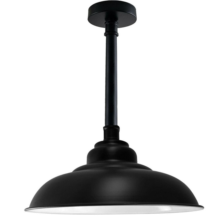 Modern Industrial Metal Curved Lampshade Ceiling Light Black Flush Mount Lighting Indoor Light - Without Bulb
