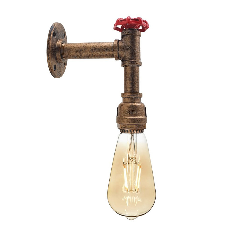 Vintage Industrial Retro  arm Water Pipe Valve Lamp E27 For Kitchen Restaurant - Brushed Copper