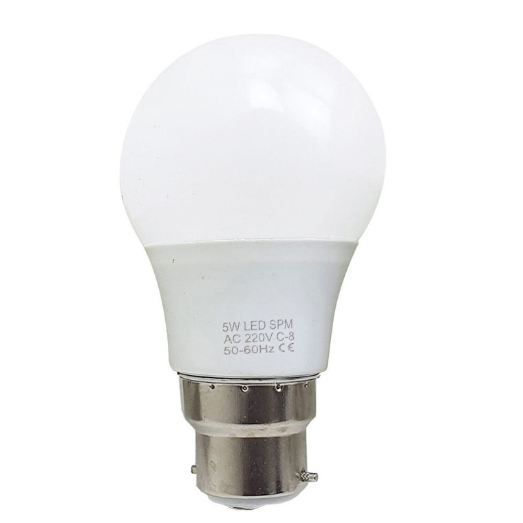 5W B22 Screw  LED Light GLS bulbs, Energy Saving Edison  Cool White 6000K non dimmable lights - Pack 1
