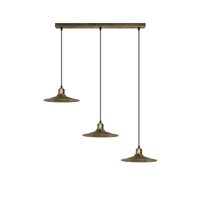 Vintage Industrial Brushed Brass Ceiling Pendant Light - Easy Fit Metal Shade for Stylish Home Decor