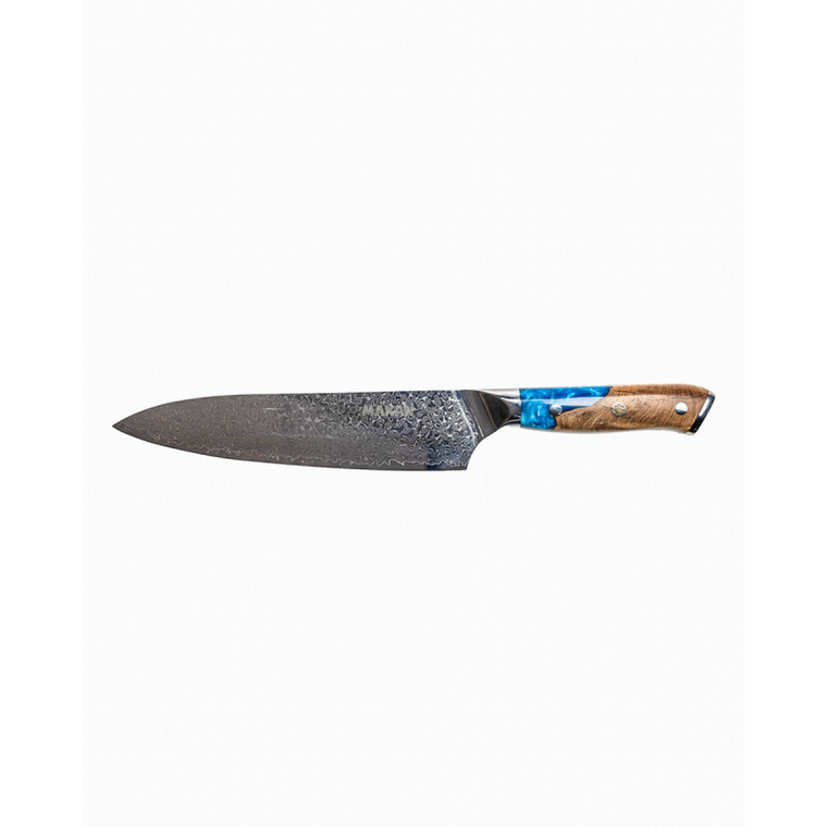 8.5" Chef Knife - Blue Wood
