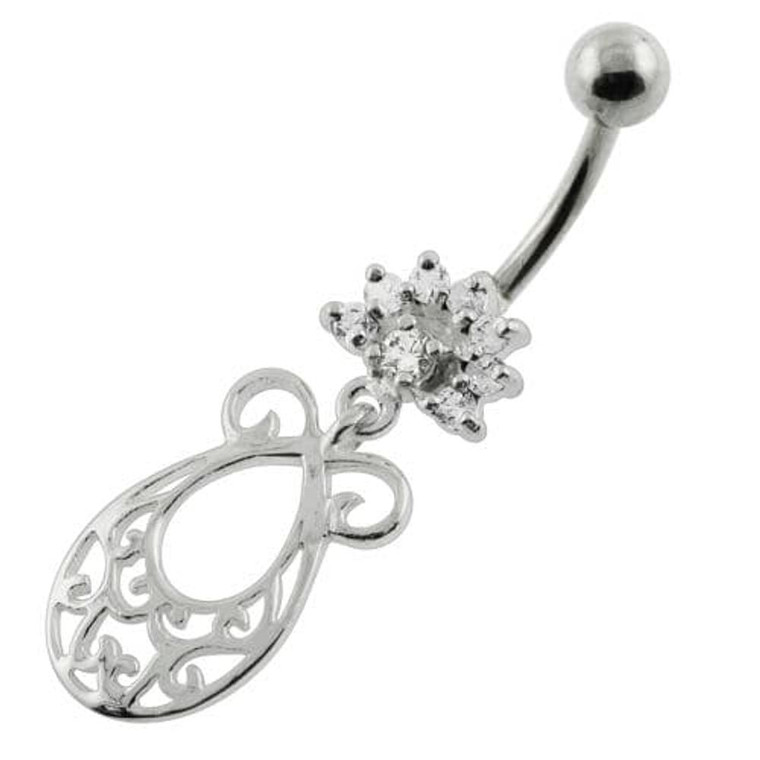 Fancy Jeweled belly button piercings - Clear