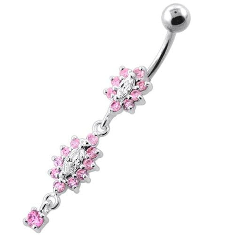 Twin flower Dangling Navel Banana - Pink
