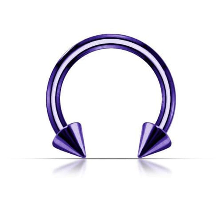 316L Surgical Steel Anodised CBB with Cone - 10x3mm / Purple