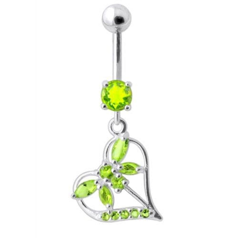 Fancy Jeweled Heart Belly Banana - Peridot