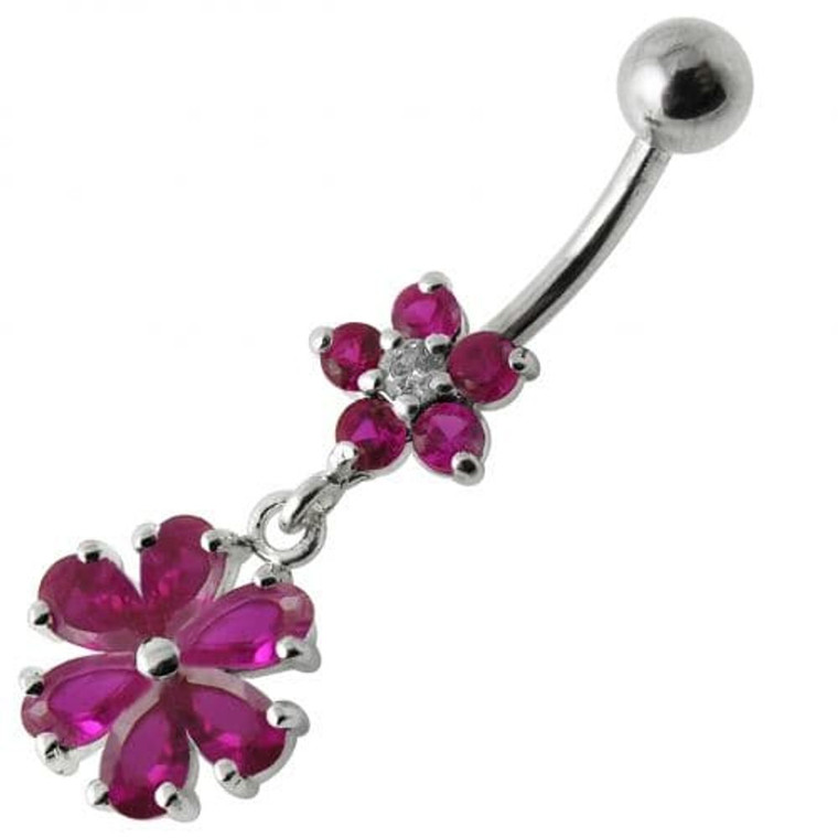 Fancy  Wheel Dangling Belly Ring Body jewelry - Red