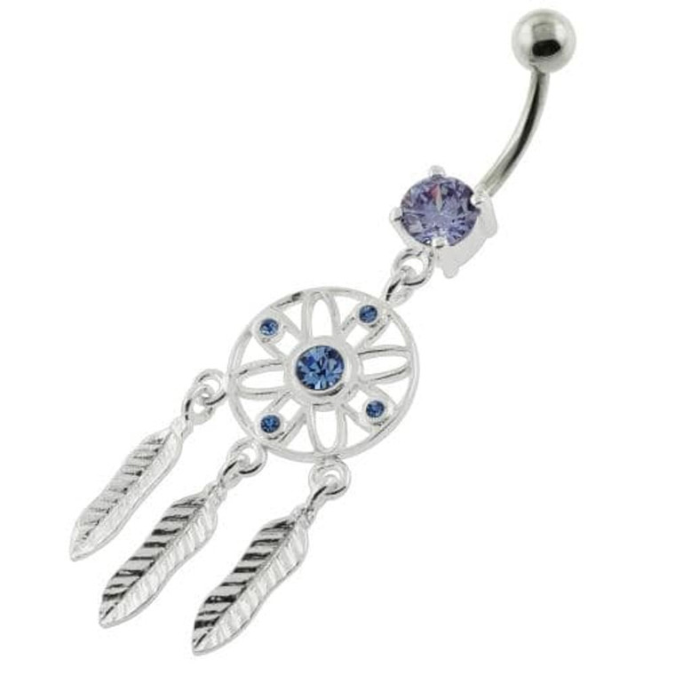 Flower Cut out Dream Catcher belly piercing - Lavender