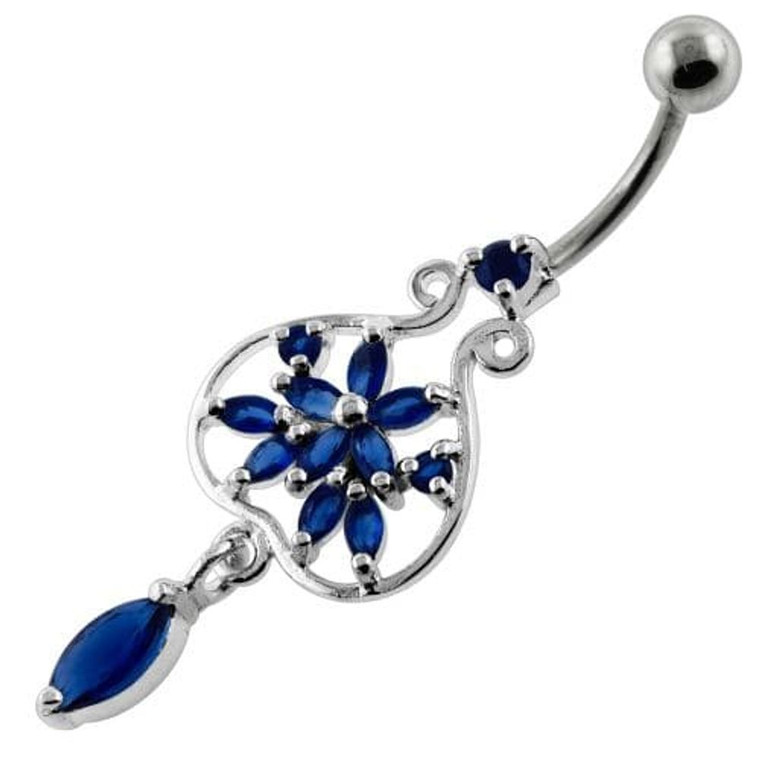 Flower in a open Pot Navel Belly Piercing - Lavender