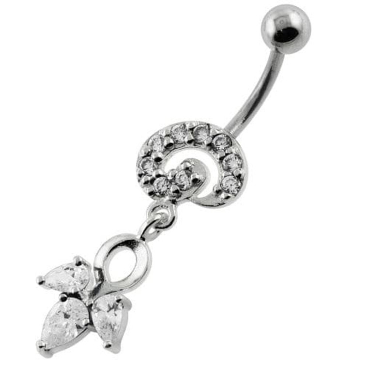 Fany Multi Jeweled Navel Belly Button Piercing - Clear