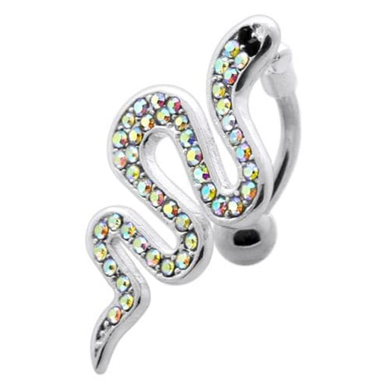 Multi Jeweled Snake Dangling Belly Banana - Red