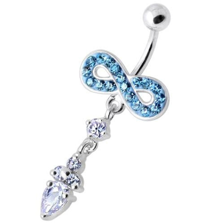 Jeweled Infinity Dangling Navel belly bar - Lavender