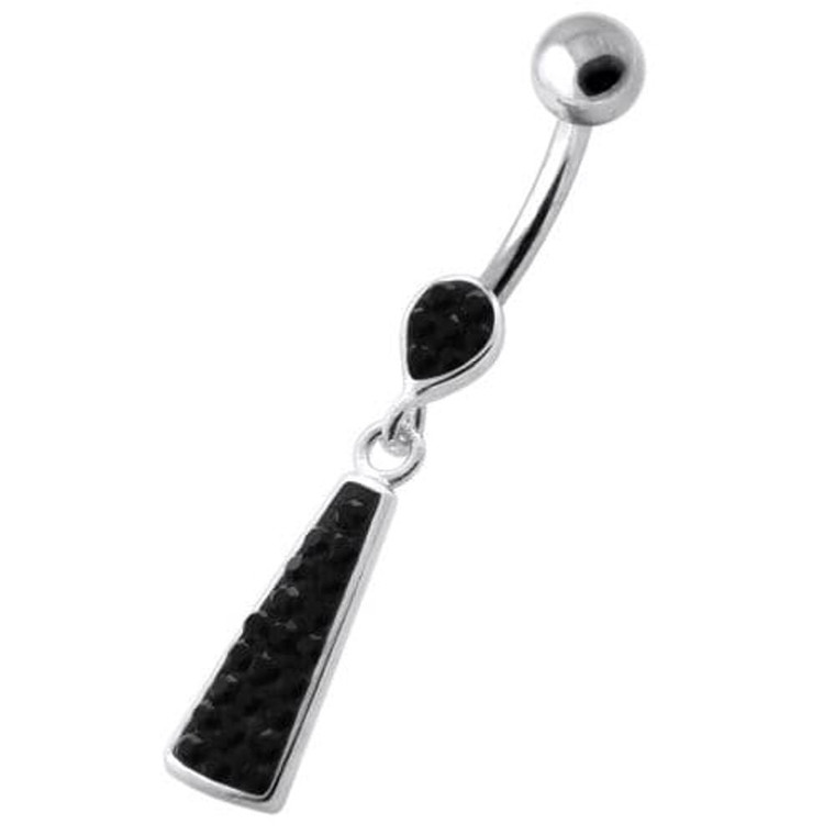 Long Drop Dangling Navel belly Banana - Black