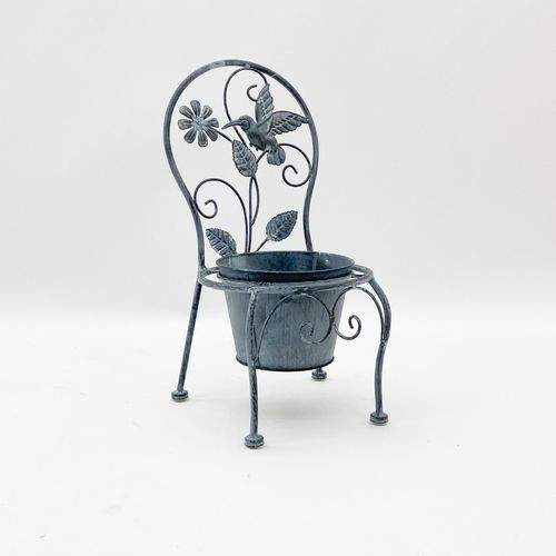 44CM STONE GREY SINGLE PLANTER