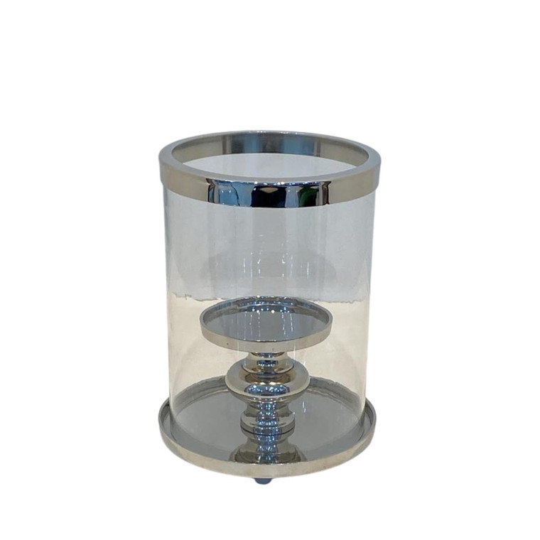 22CM NICKEL PLATED HURRICANE CANDLE HOLDER