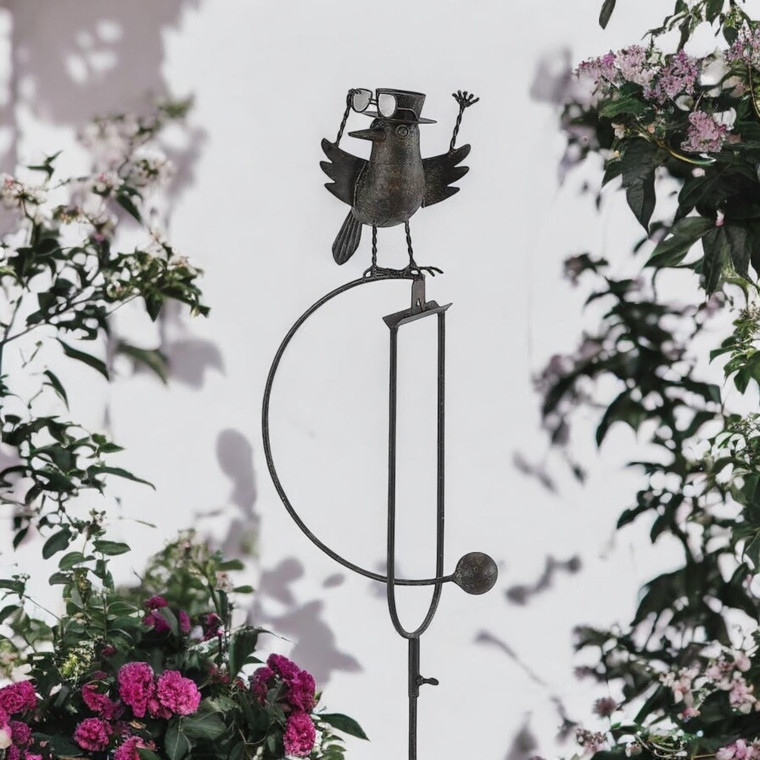 44" METAL BIRD ROCKER GARDEN STAKE