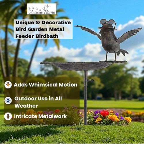 50" METAL BIRD FEEDER GARDEN STAKE