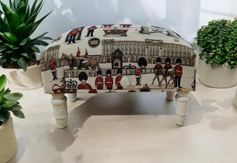 LONDON FABRIC FOOTSTOOL WITH DRAWER