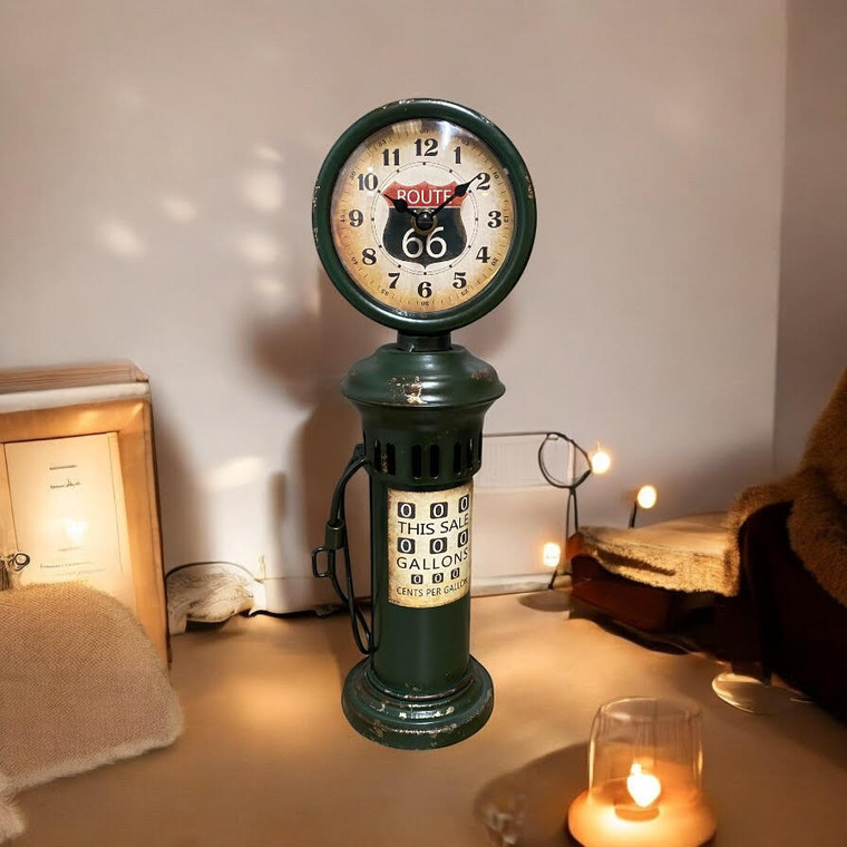 37CM TABLE CLOCK - Gasoline Pump Design