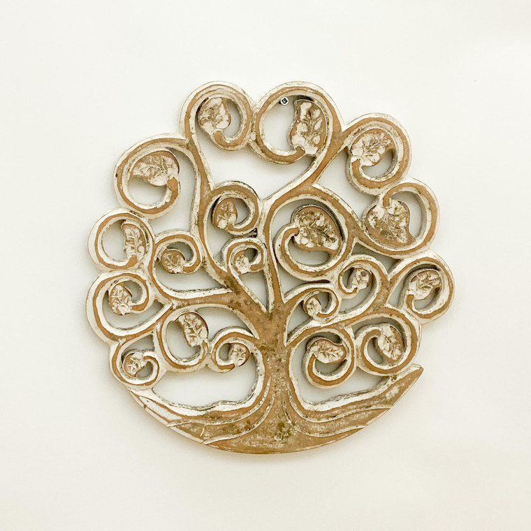 30CM HAND CARVED WOODEN TREE OF LIFE