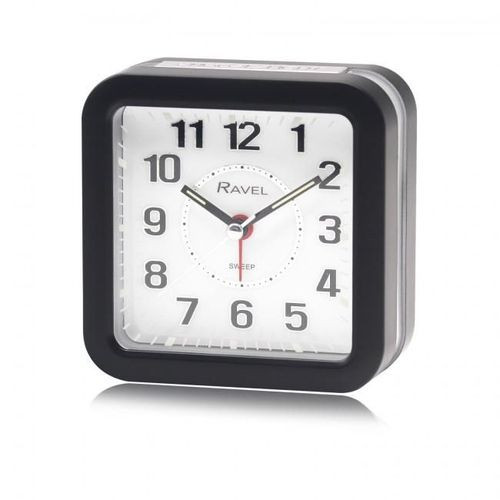 Ravel Square Mid Sized LED Quartz Alarm Clock Black RC048.3