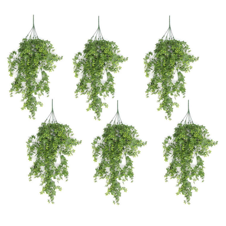 Pack of 6 x Hanging UV and Fire Resistant Artificial Forest Foliage Plant 81cm