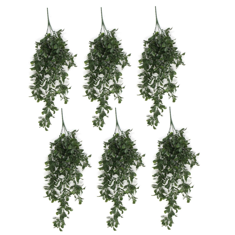Pack of 6 x Hanging UV and Fire Resistant Artificial Peperomia Plant 68cm