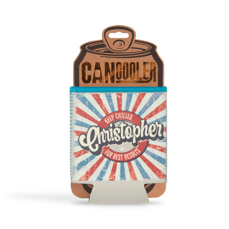 Pre-personalied Can Cooler Gift - For Cans and Bottles - Christopher