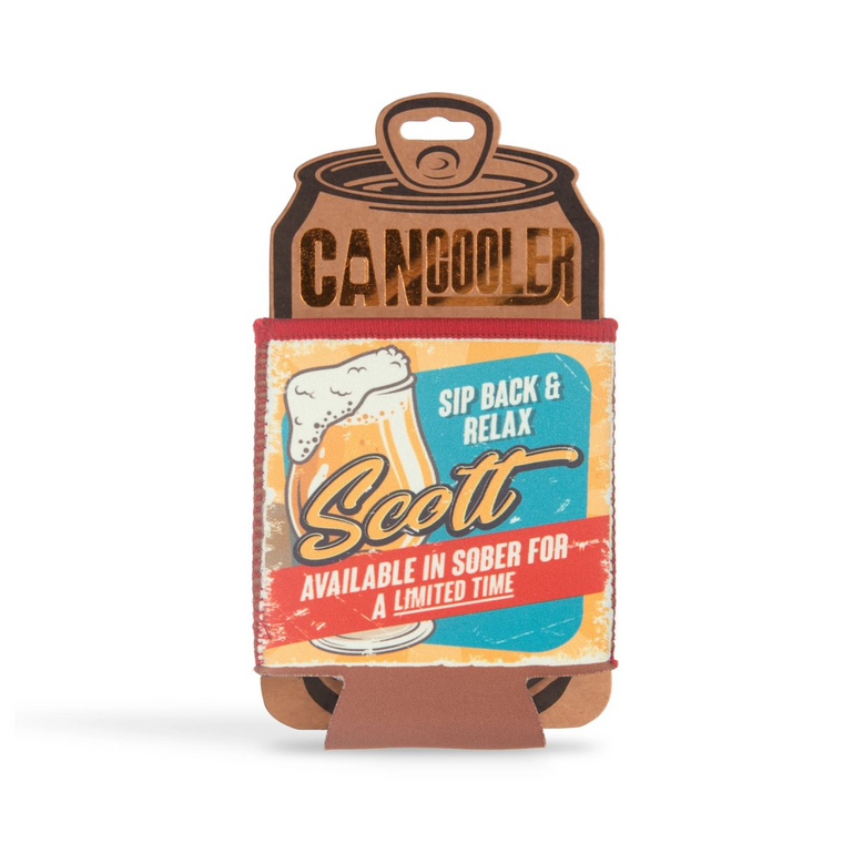 Pre-personalied Can Cooler Gift - For Cans and Bottles - Scott
