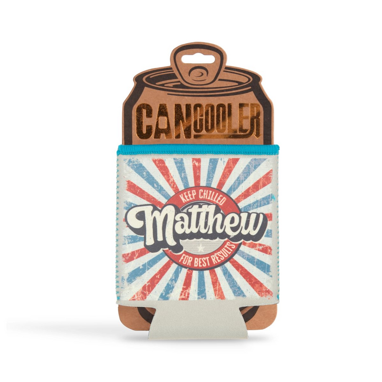 Pre-personalied Can Cooler Gift - For Cans and Bottles - Matthew