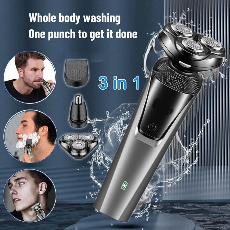 USB Rechargeable 3-In-1 Men's Professional Multi-function Cheek Beard Trimmer Men Nose Hair Cutting Barber Shaver Machine