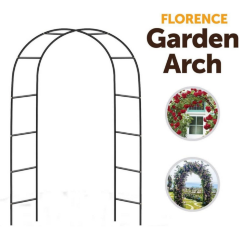 7.9FT Garden Arch Trellis Arched Balloon Climbing Plant Metal Tubular Archway
