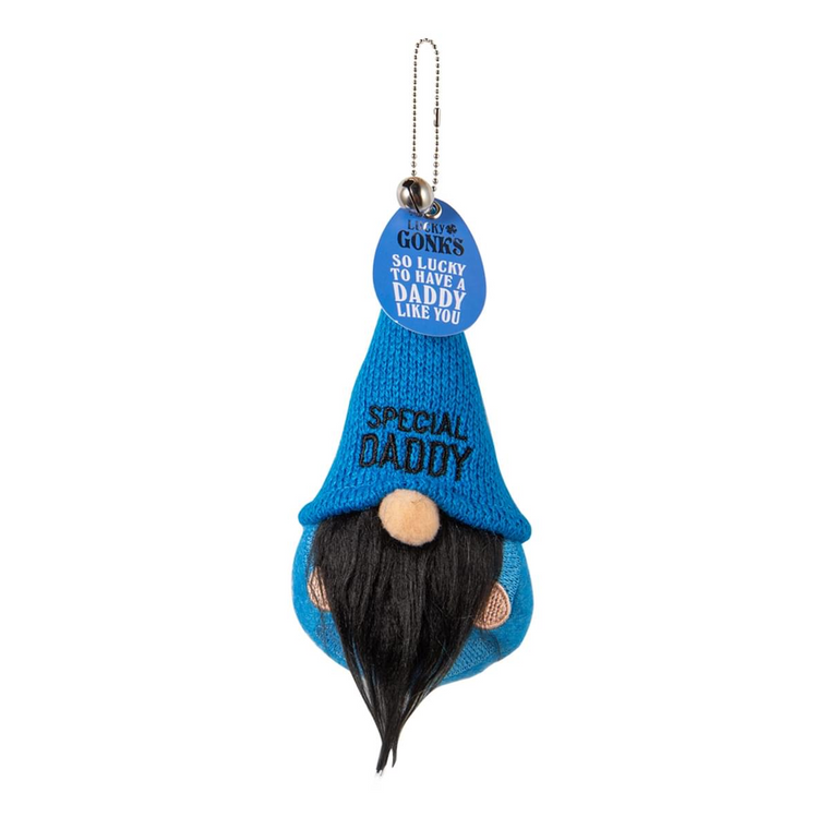 Pre-personalised Lucky Gonk Mascot Keyring For Bags and Backpacks - Special Daddy