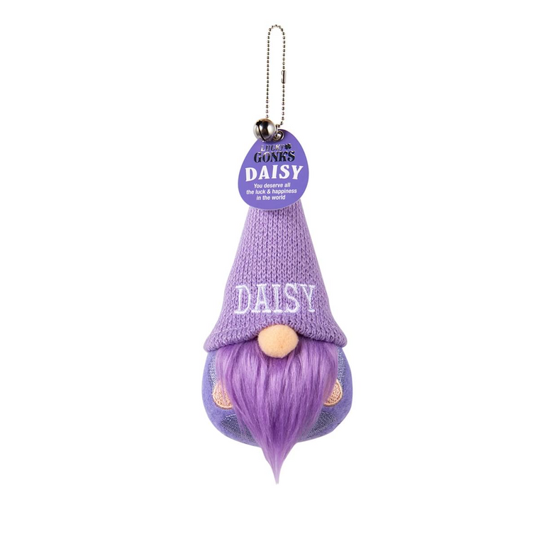 Pre-personalised Lucky Gonk Mascot Keyring For Bags and Backpacks - Daisy