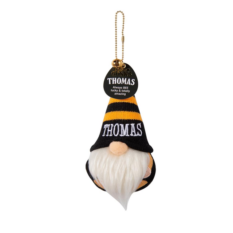 Pre-personalised Lucky Gonk Mascot Keyring For Bags and Backpacks - Thomas