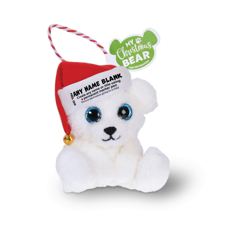 Pre-personalised My Christmas Bear Tree Plush Decoration Gift - Blank To Create Any Name