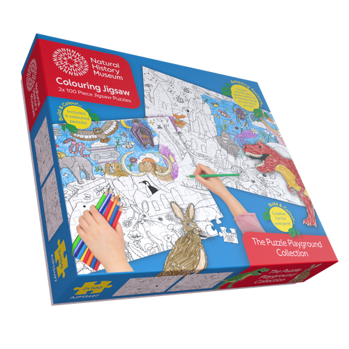 Natural History Museum Colouring Jigsaw 2 x 100 Piece Puzzle Set