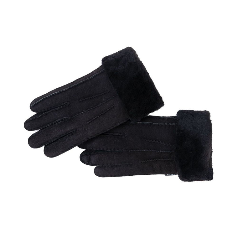 Nordvek Womens Sheepskin Gloves With Fur Cuff - 301-100 - S/M - 7.5 / Black