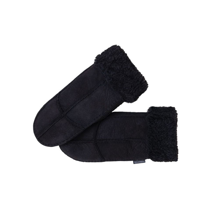Nordvek Womens Sheepskin Mittens - 308-100 - Black
