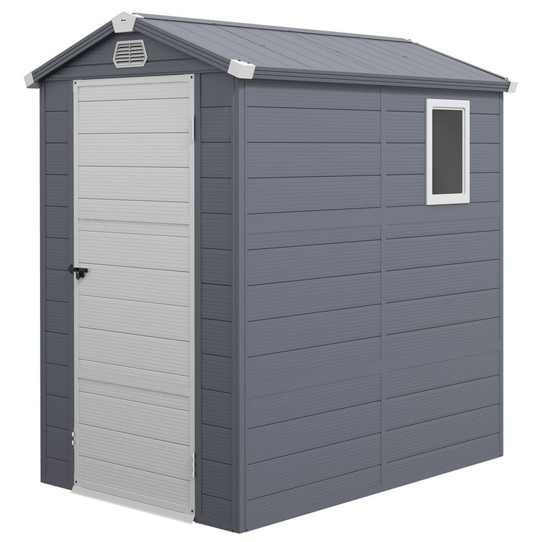 Outsunny Garden Shed Storage with Foundation Kit and Vents - 133L x 190W x 208Hcm