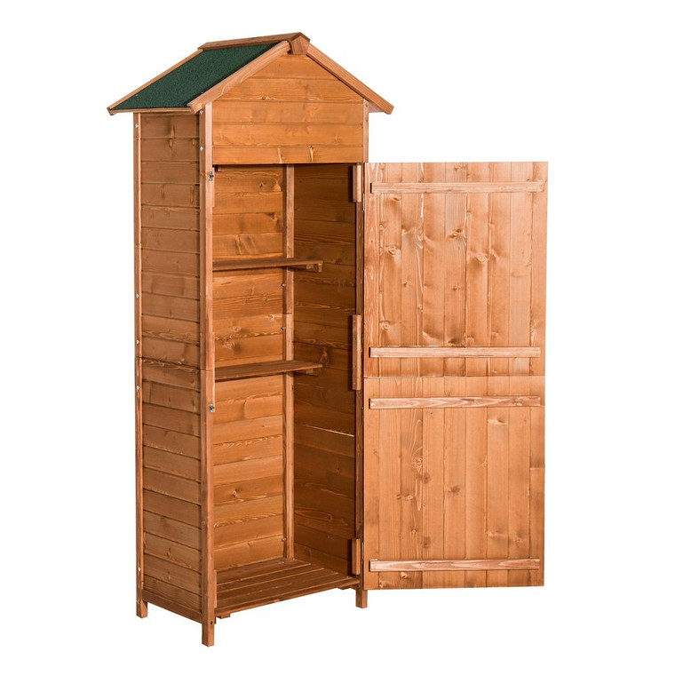 Garden Shed Wooden Timber Garden Storage Shed Tilted-felt Roof & Lockable Doors - 82cm x 49cm x 189cm / Dark Grey