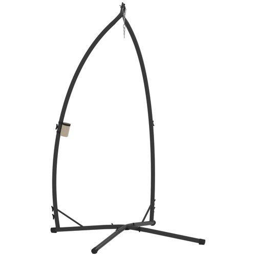 Outsunny Hammock Chair Stand, Steel Frame Hammock Stand Only, Black