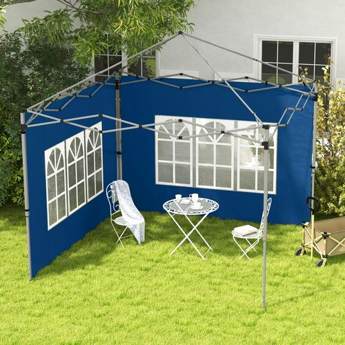 Outsunny Gazebo Side Panels for 3x3(m) or 3x4m Pop Up Gazebo, 2 Pack, Blue