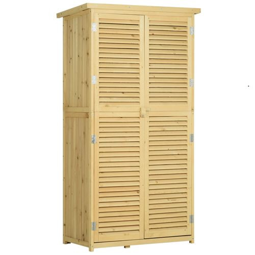 87 x 47 x 160cm Wooden Garden Storage Shed w/ Asphalt Roof, Natural