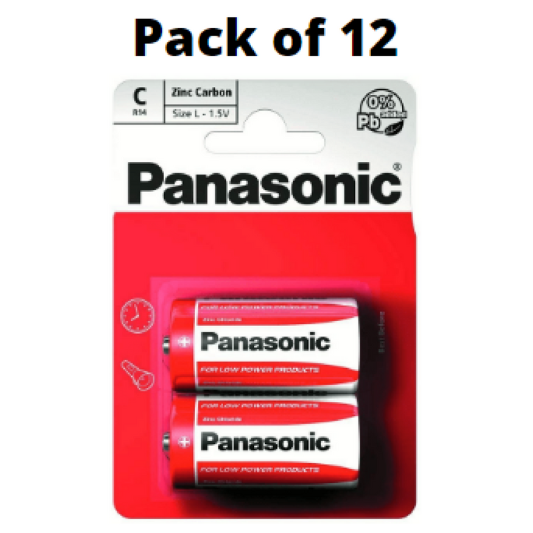 Panasonic C Size Zinc Batteries Pack of 12