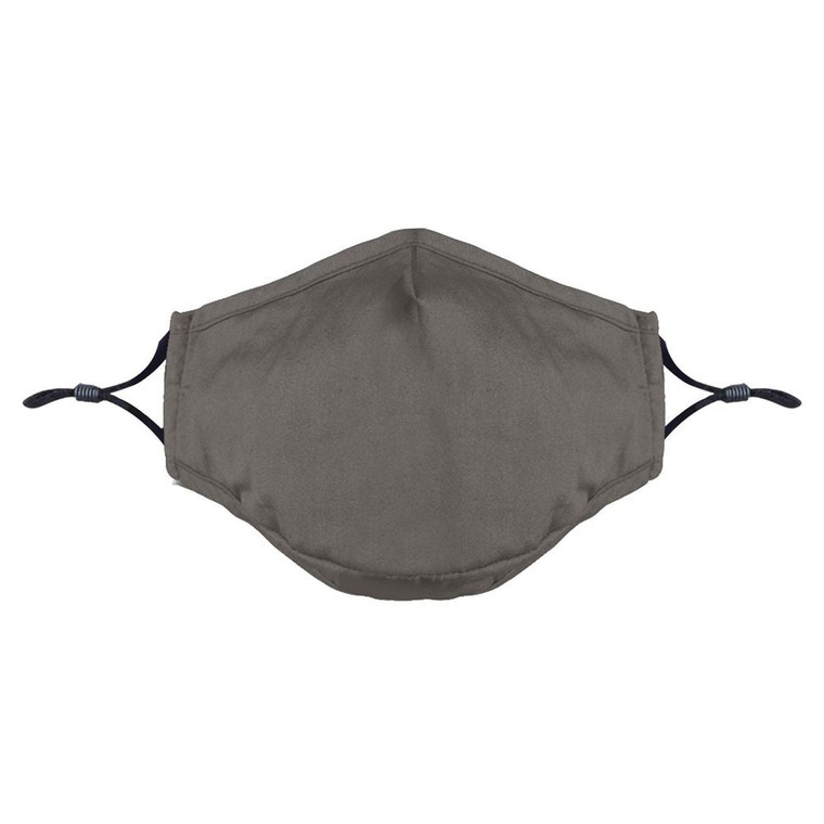Triple-Layer Cotton Mask - Grey - Adults - Filter Pocket