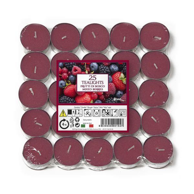 Price's Petali Mixed Berries tealights Candle Pack of 25  - 021938D