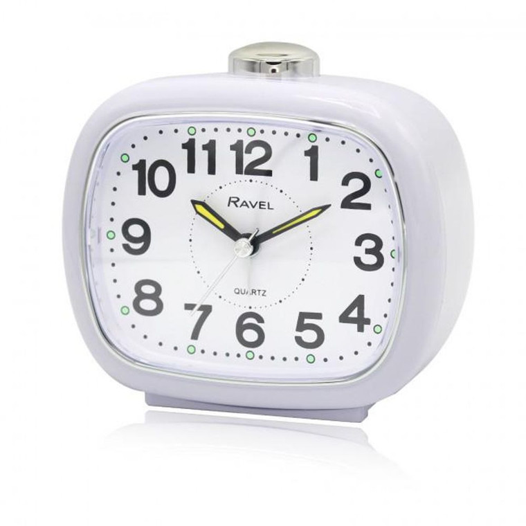 Ravel Large Sized Bedside Quartz Alarm Clock White RC045.4